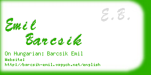 emil barcsik business card